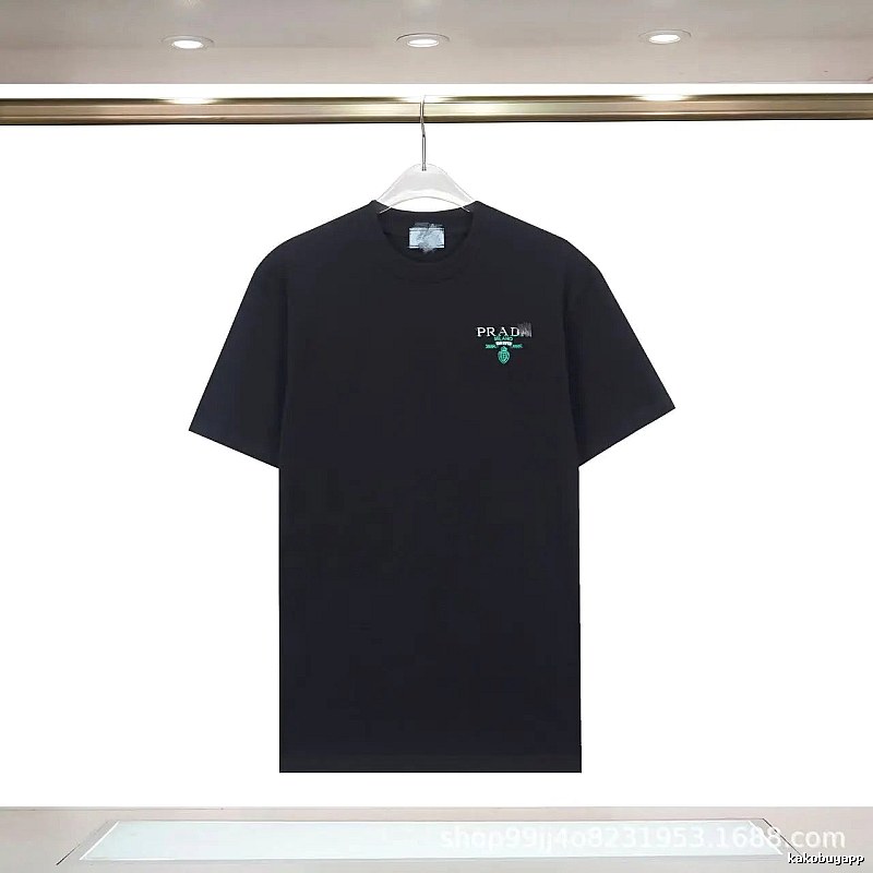 Prada Logo Minimalist Style Black T-Shirt