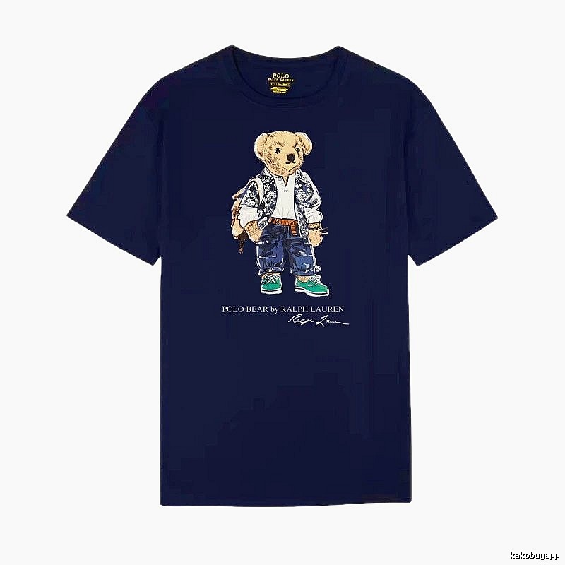 Ralph Lauren bear royal blue short-sleeve shirt