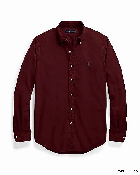 Ralph Lauren Burgundy Red Button-Down Shirt Daily Styling