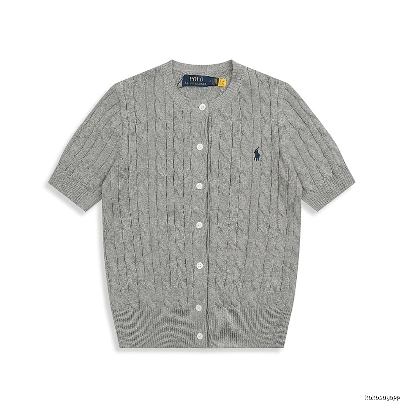 Ralph Lauren knitted retro-style grey cardigan