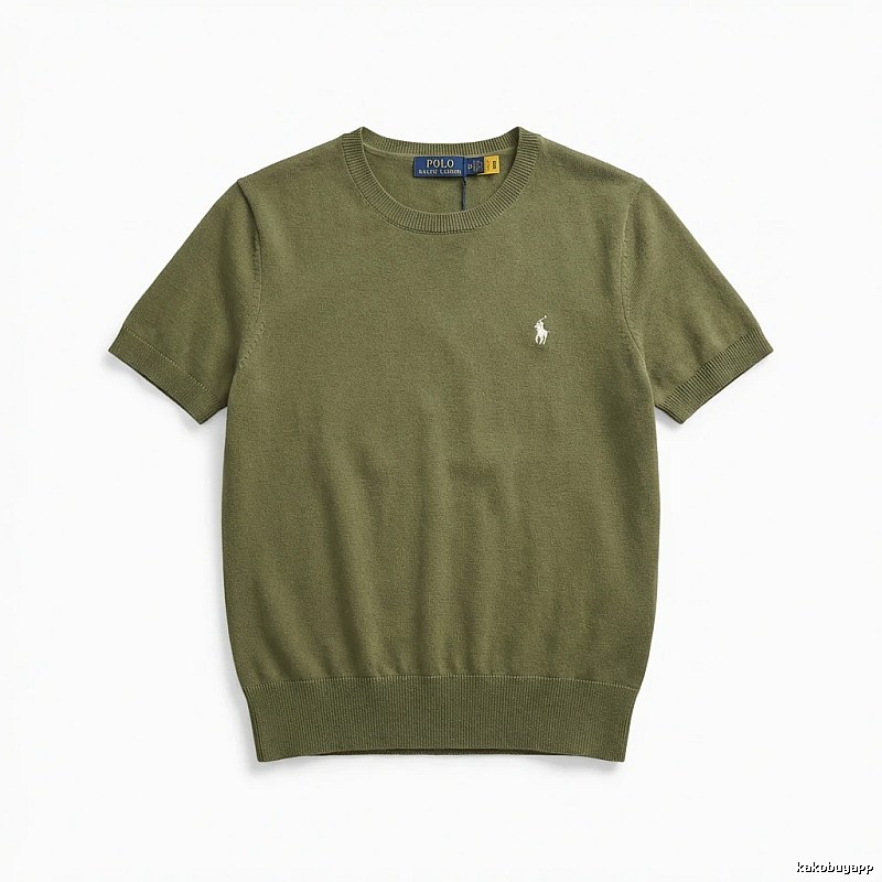 Ralph Lauren Polo Series Simple Style Olive Green Knitwear