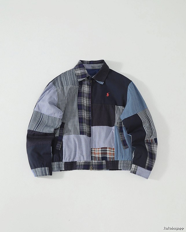 RalphLauren Blue Mixed Plaid Patchwork Shirt Jacket Gift Edit