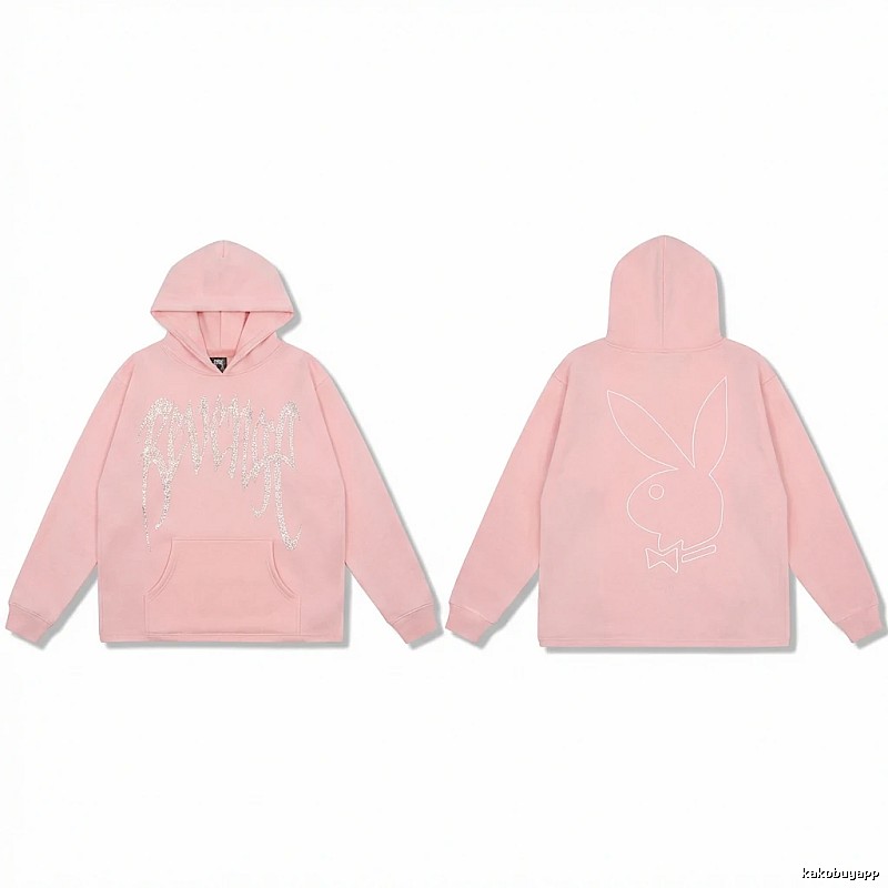 Revenge rabbit print pink hoodie
