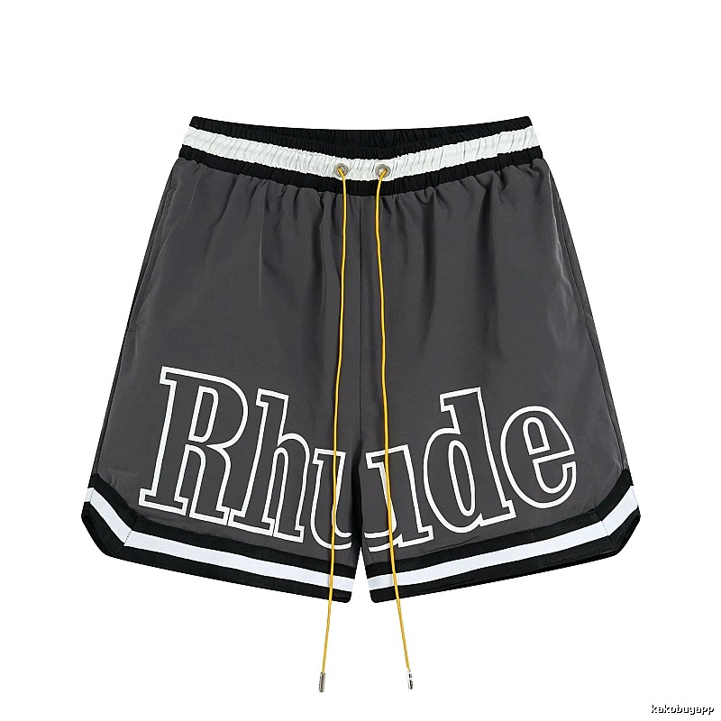 RHUDE letter - style grey shorts