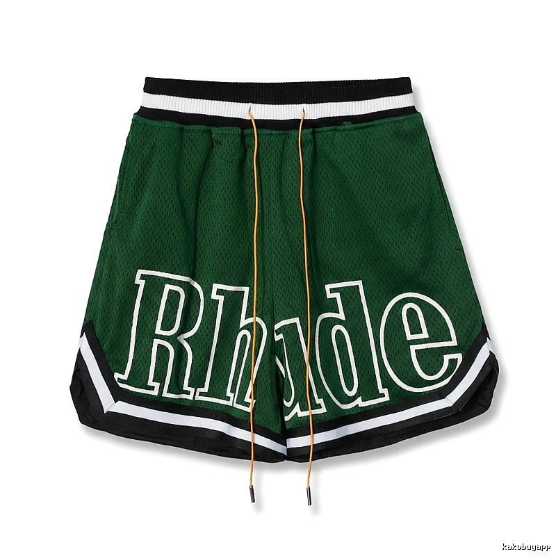 RHUDE sporty green shorts