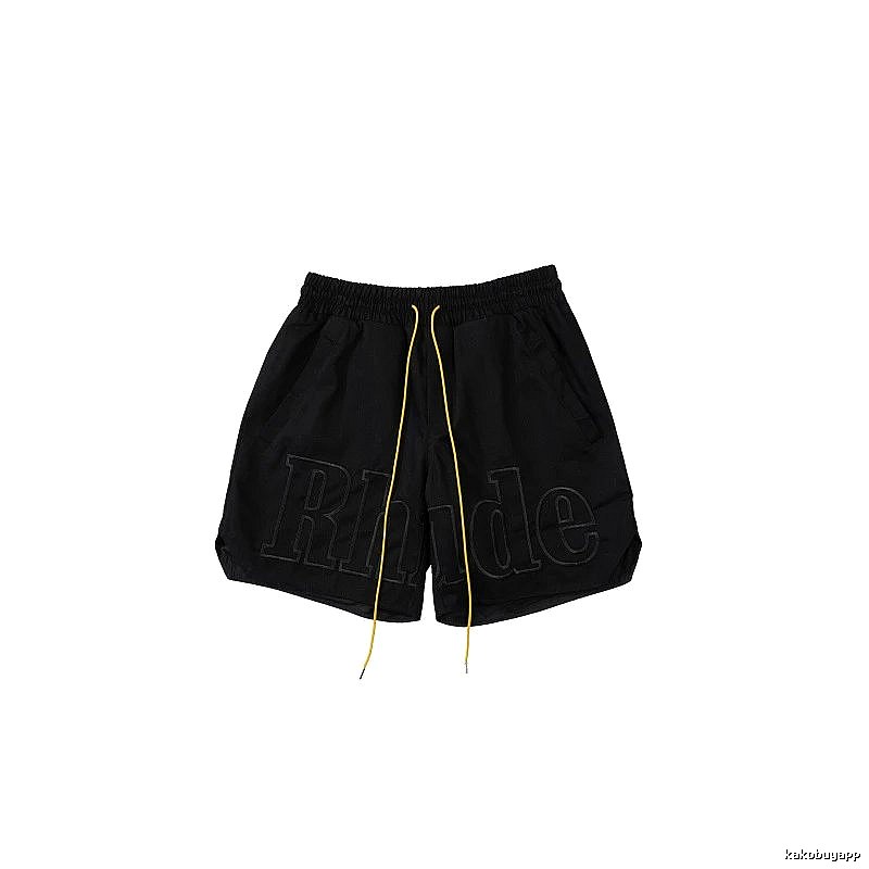 RHUDE trendy brand casual black shorts