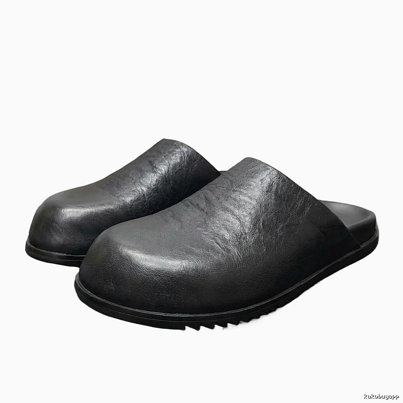 Rick Owens dark style black slippers
