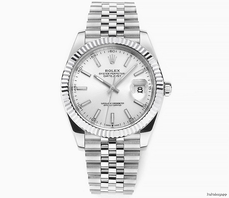 Rolex Datejust Automatic Watch - white baton dial for office