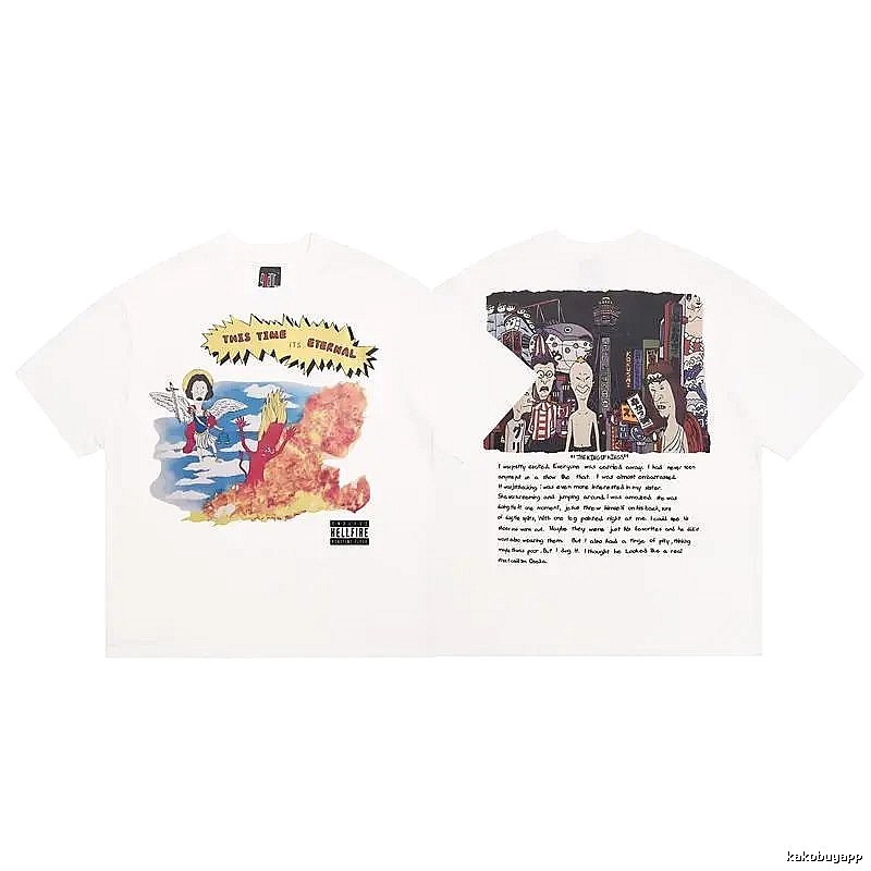 SAINT Comic Print Street Style White T-Shirt