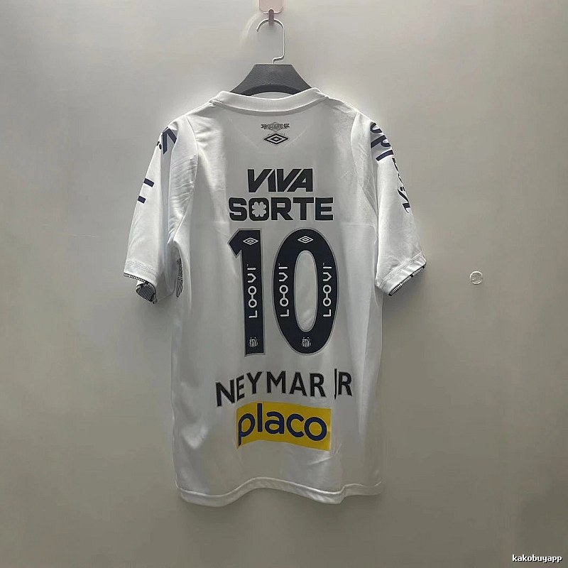 Santos Classic Neymar Jr #10 soccer jersey White Football Sponsor for Daily Styling