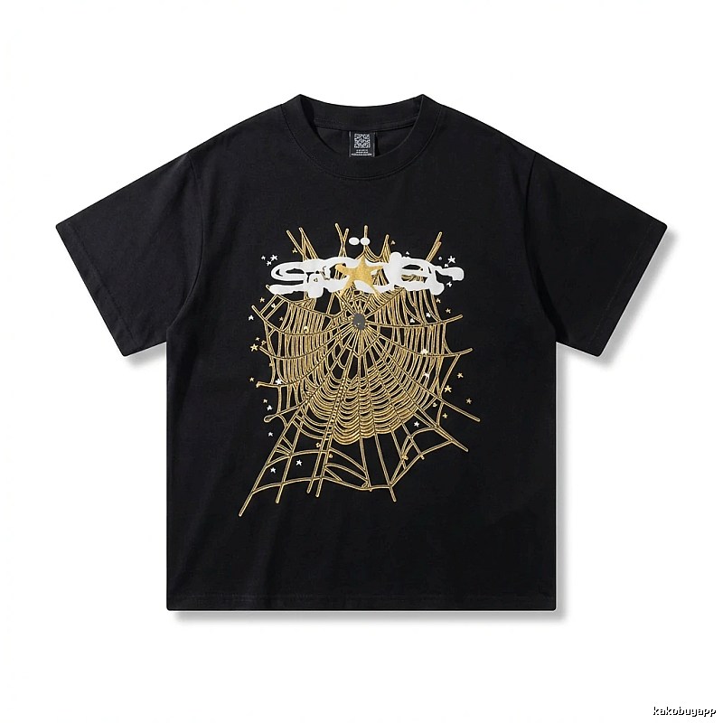 Sp5der Cobweb Print Black T-shirt