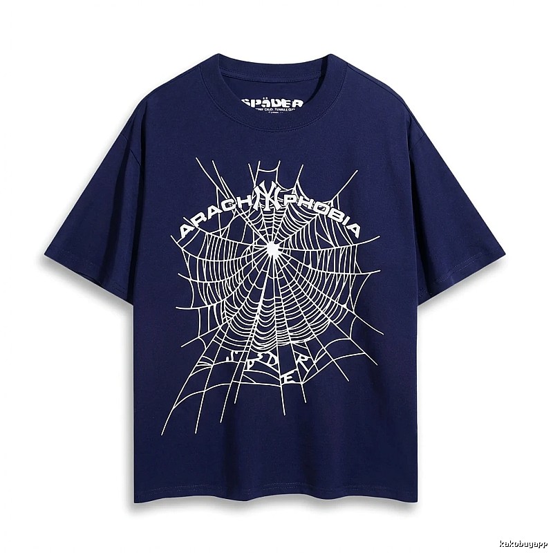 Sp5der Cobweb Style Dark Blue T-Shirt