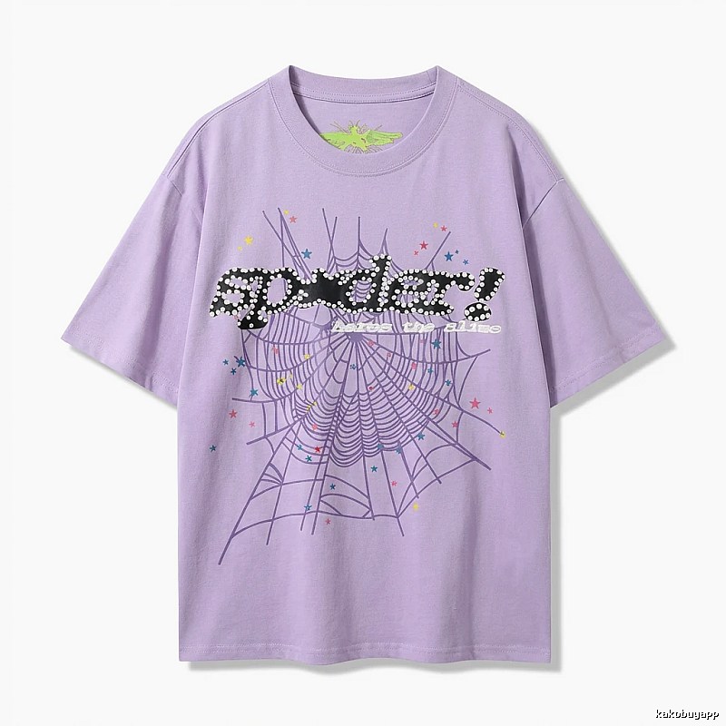 Sp5der Cobweb Style Light Purple T-shirt