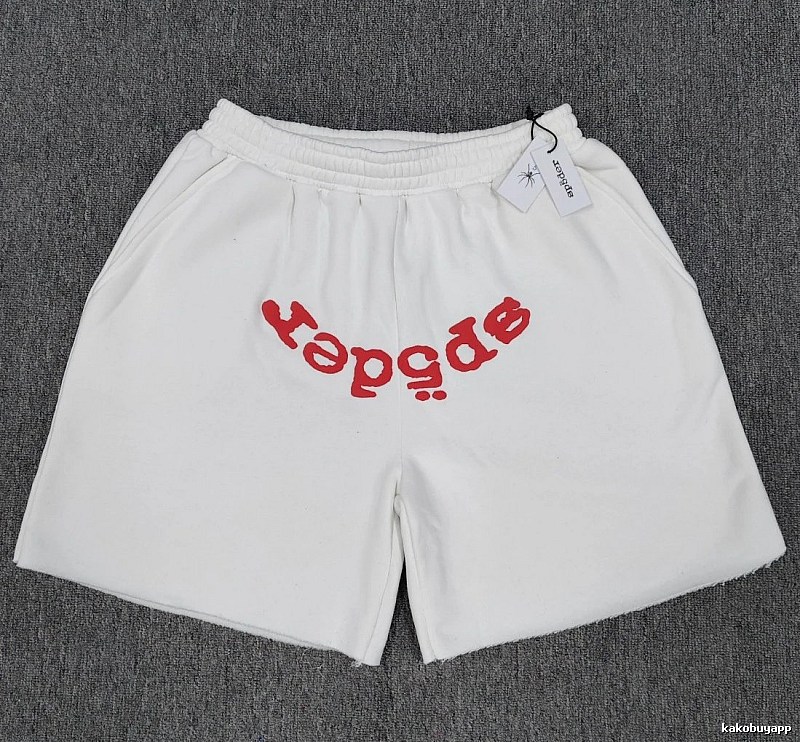 Sp5der Printed Street Style White Shorts