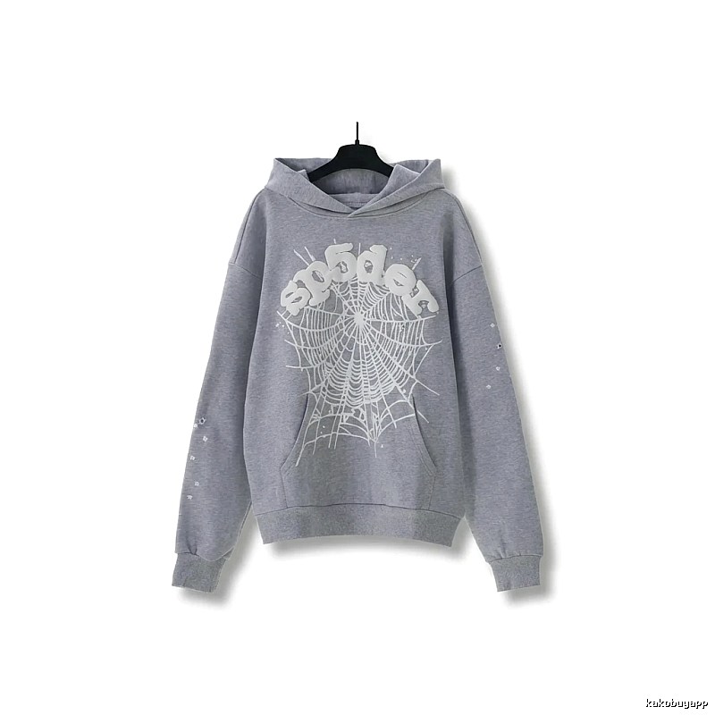 Sp5der Spider Web Print Grey Sweatshirt