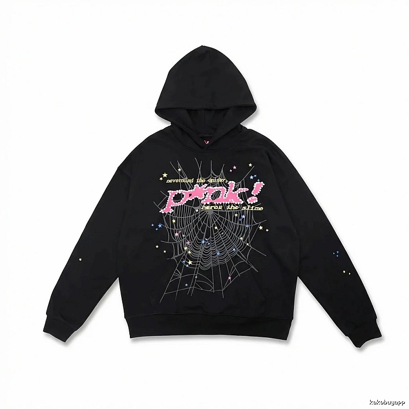 Sp5der Starry Web Style Black Hoodie