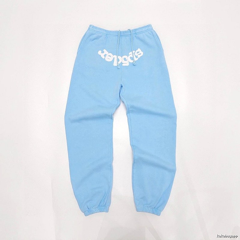 Sp5der White Wordmark And Gathered Cuffs Weekend Logo Sweatpants