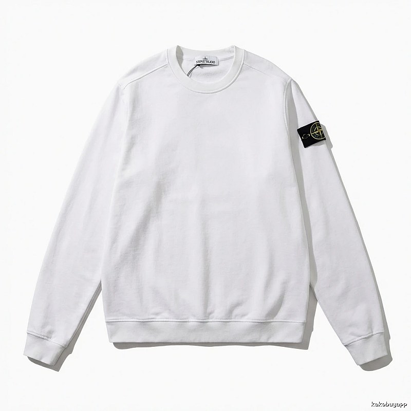 Stone Island basic simple white sweatshirt