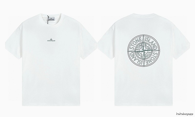 Stone Island Compass Series Street Style White T-Shirt