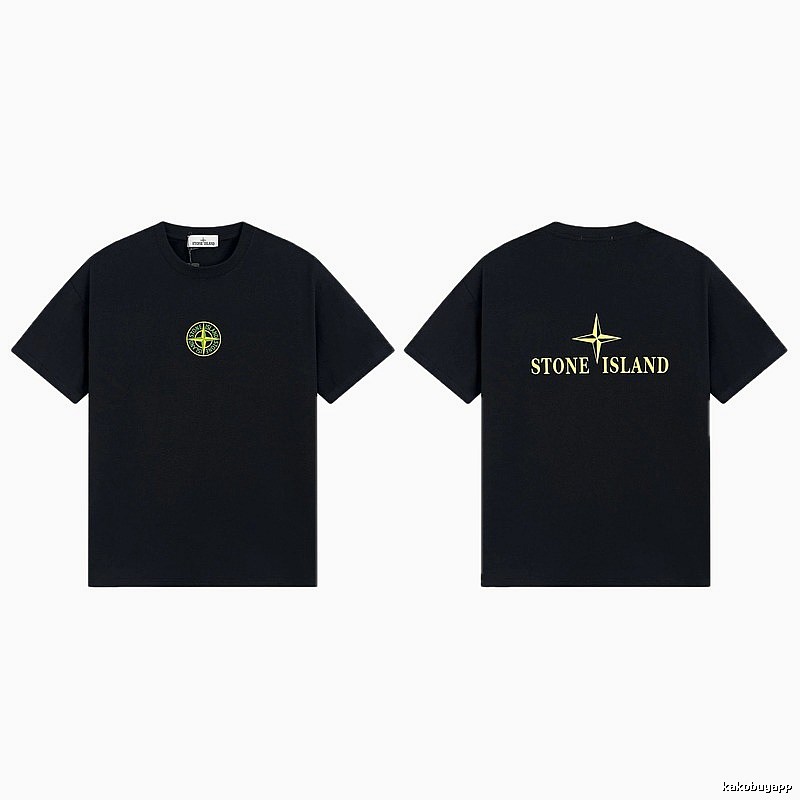 Stone Island Compass Series Streetwear Black Short Sleeve T-Shirt