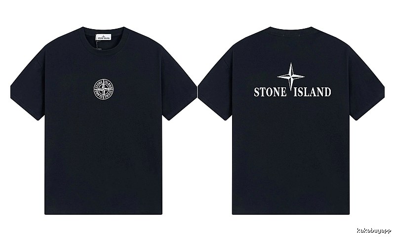 Stone Island Compass Street Style Black Short Sleeve T-shirt
