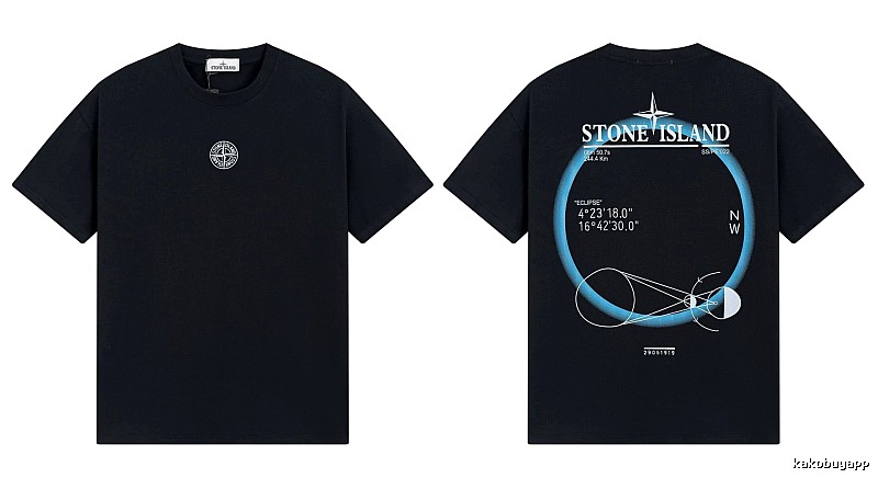 Stone Island Eclipse Collection Techwear Style Black Short-sleeve T-shirt