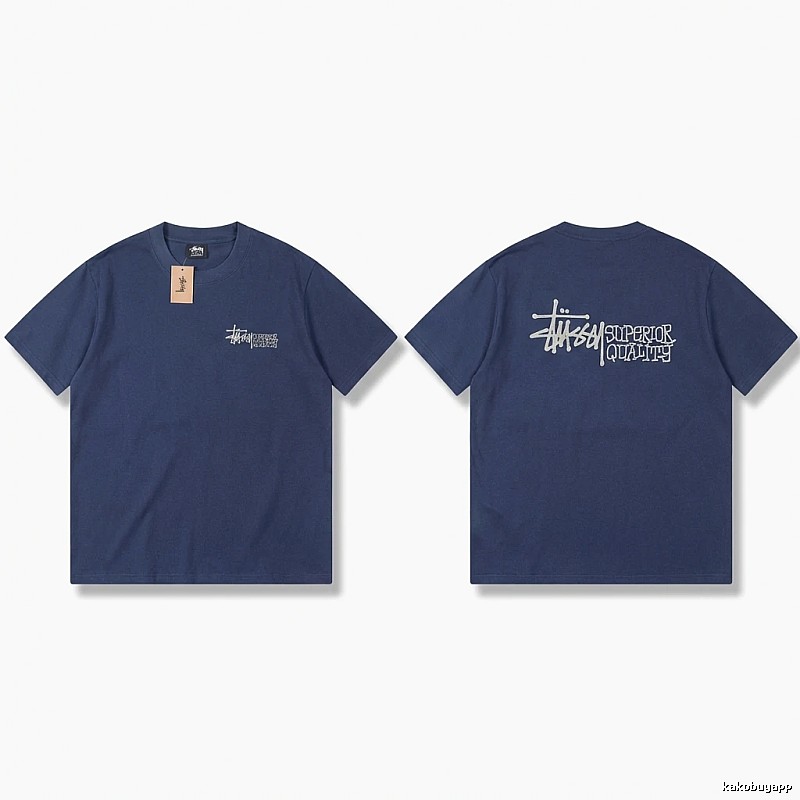 Stussy basic casual dark blue T-shirt