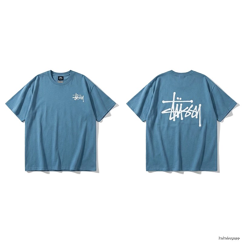 Stussy basic simple style blue T-shirt