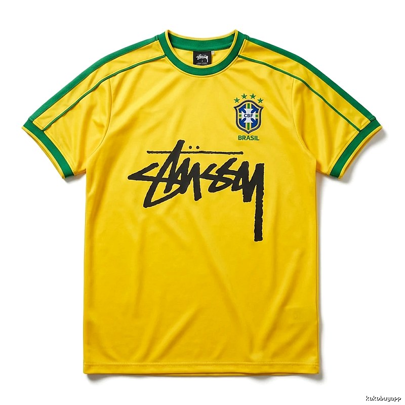 Stussy Brazil Team Style Yellow T-shirt