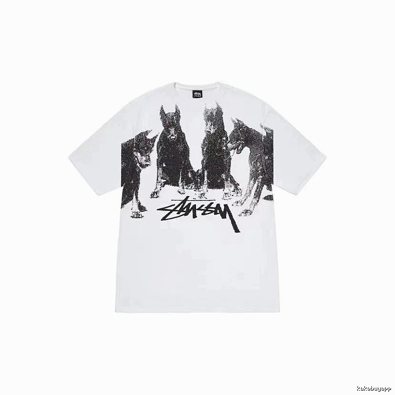 Stussy Casual Graphic T-shirt Black White Stussy for Streetwear Looks