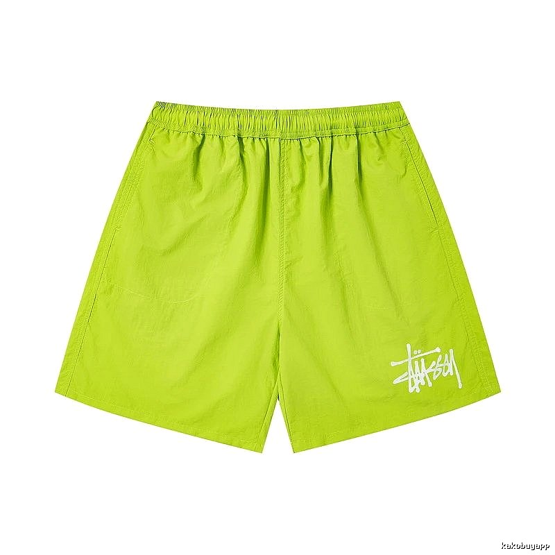 Stussy Classic Logo Street Style Fluorescent Green Shorts