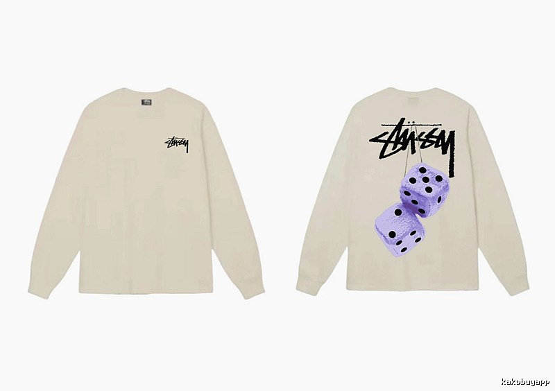 Stussy Dice Print Off-white Long-sleeve Shirt