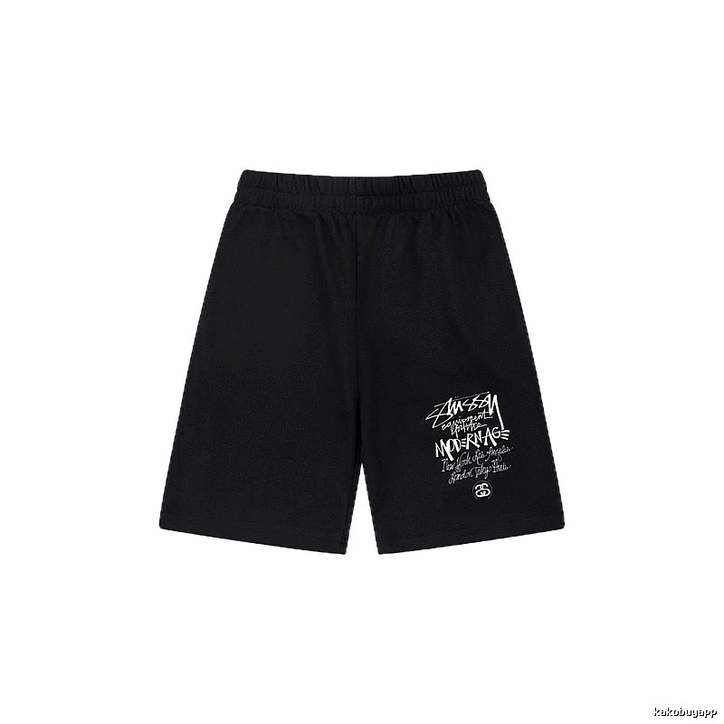 Stussy graffiti-style black shorts
