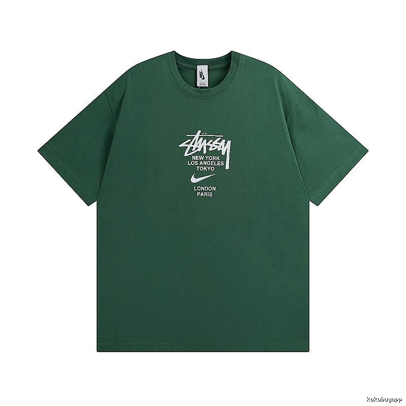 Stussy Green Spider Graphic T-Shirt Smart Casual Logo
