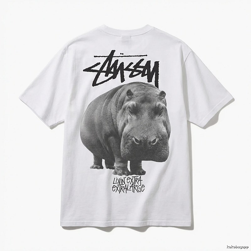 Stussy Hippo Trendy and Cool Style White T-shirt