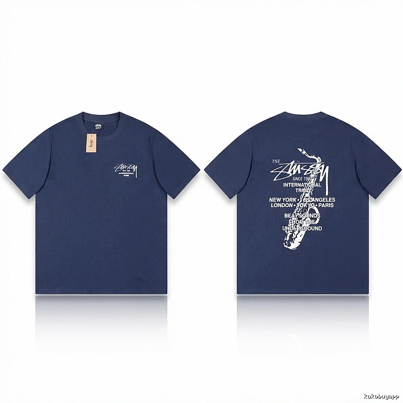 Stussy International Tribal Style Navy Blue T-shirt