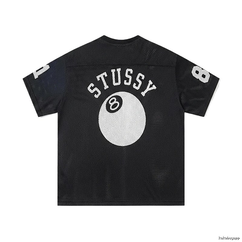Stussy No.8 Ball Retro Style Black T-shirt
