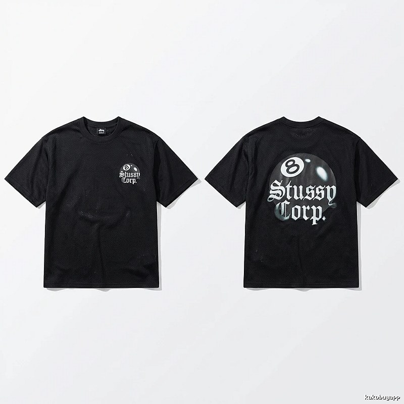 Stussy No.8 Retro Style Black T-shirt
