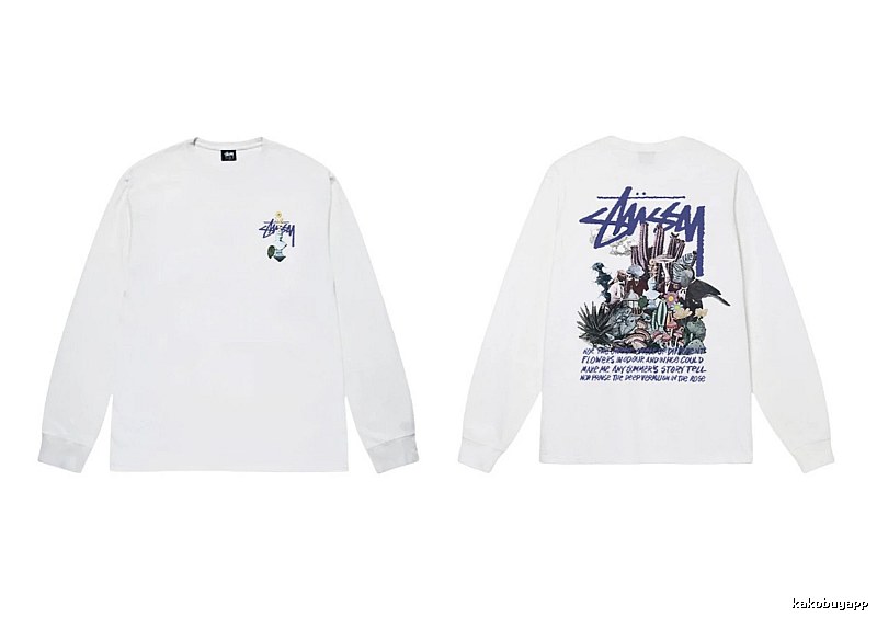 Stussy printed trendy white long-sleeve