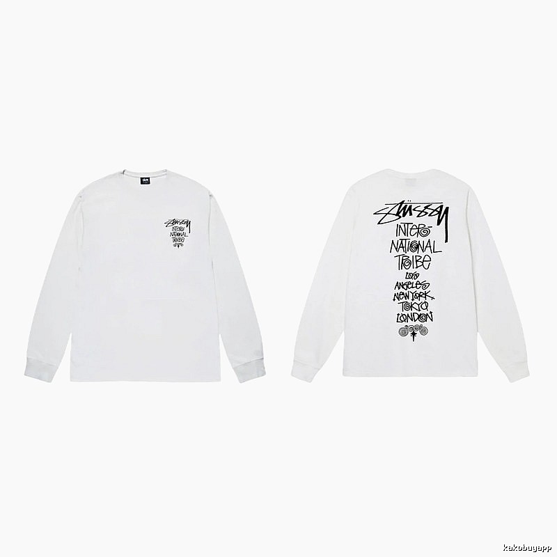 Stussy retro-style white long-sleeved shirt
