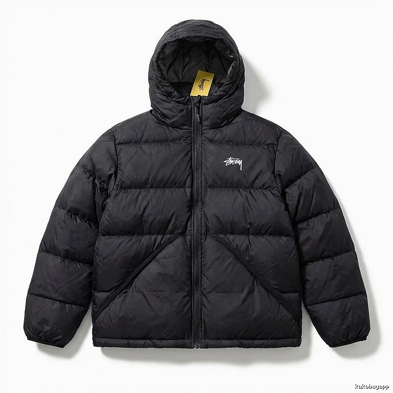 Stussy trendy and cool black down jacket