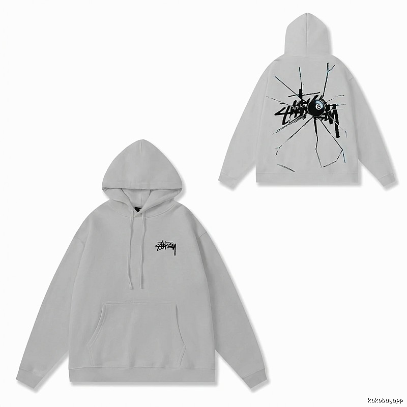 Stussy trendy and cool light gray hoodie