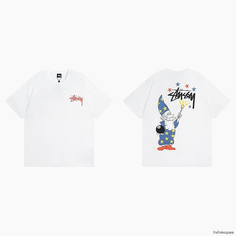 Stussy White Spider Graphic T-Shirt Active Casual Logo