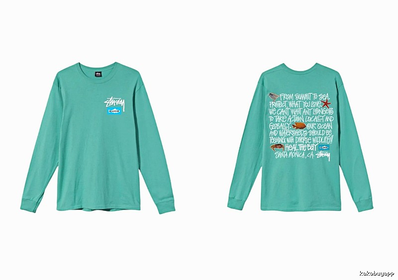 Stussy's eco-friendly mint green long-sleeved shirt