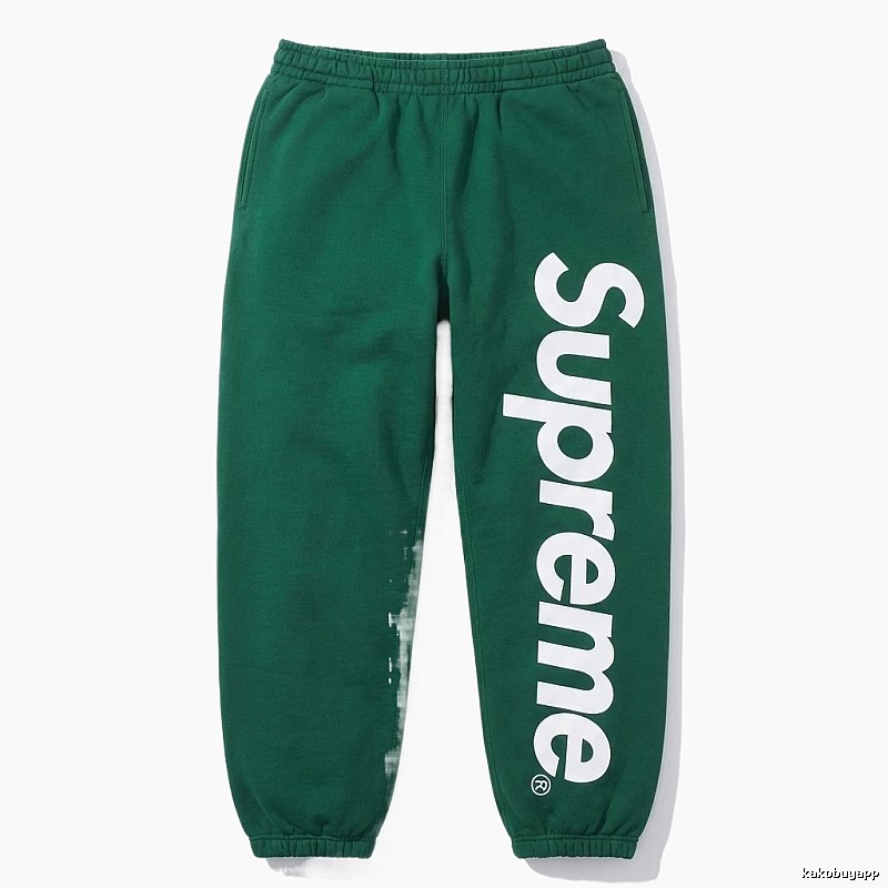 Supreme Basic Style Casual Dark Green Sweatpants