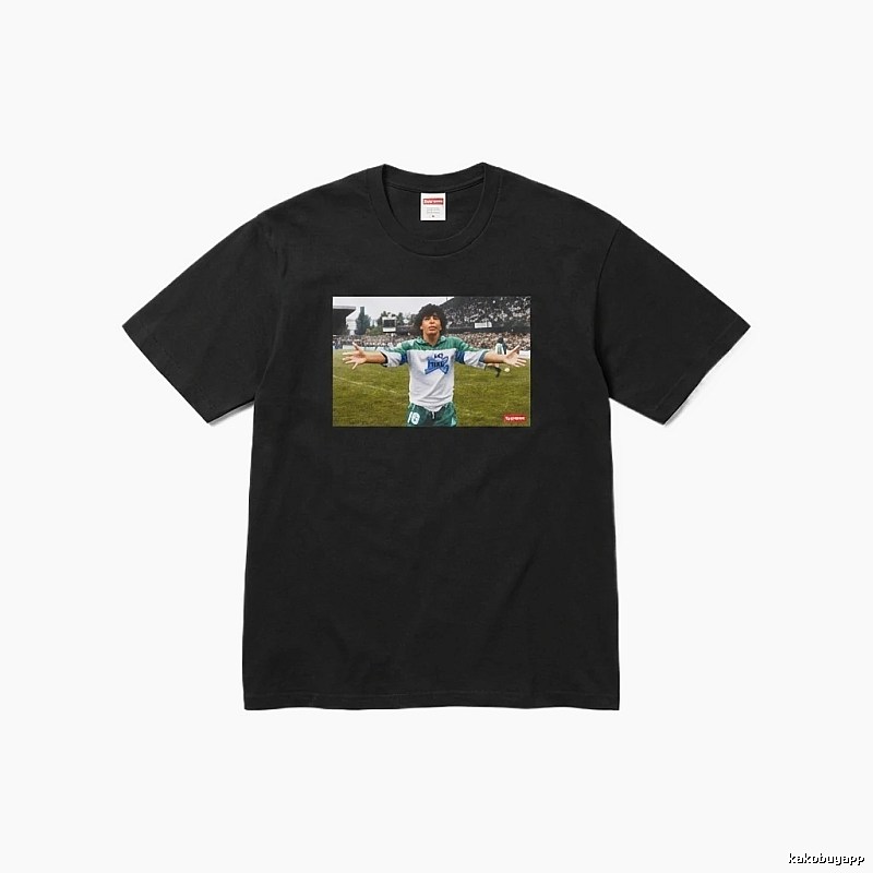 Supreme black and white style short-sleeved T-shirt