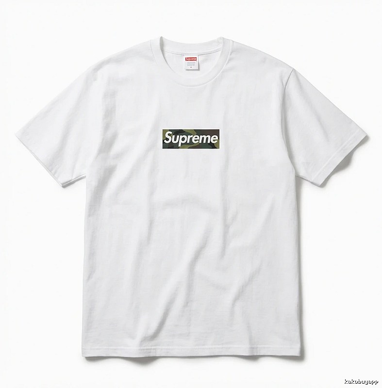 Supreme camouflage style white T-shirt