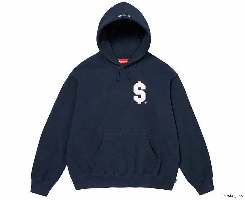 Supreme Daily Logo hoodie Gray Red Oversized with Visual Detail