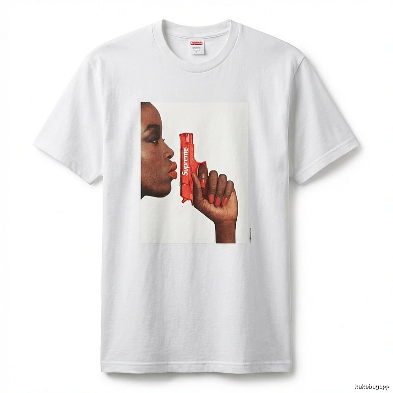 Supreme Pistol Print White T-shirt