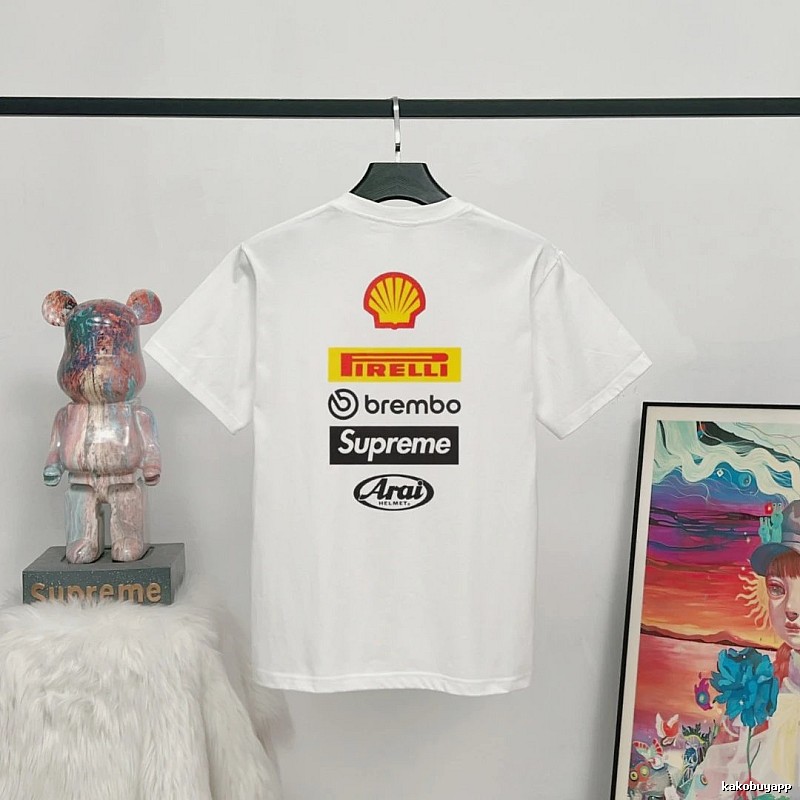 Supreme Racing Co-branded Street Style White T-Shirt
